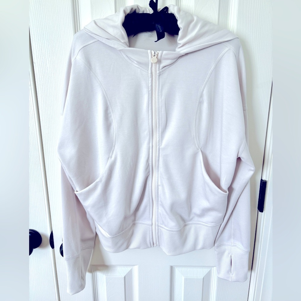 Athletic Zip-Up Hoodie Light Jacket with Keyhole Sleeves Size Large